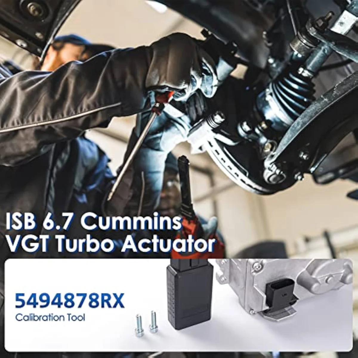 OE-number cross-reference plate detail on the WOLLAHS 5494878RX actuator housing, showing the casting stamp area for verification against the existing failed actuator.