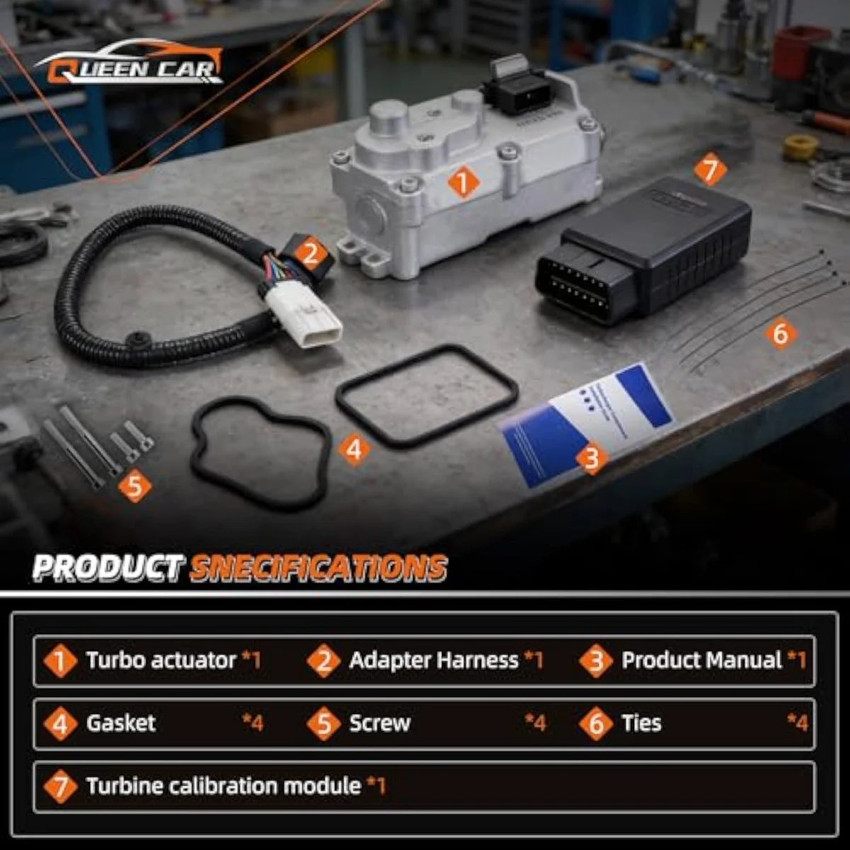 5494878RX actuator and bundled installation kit including anti-seize-recommended mounting bolts and the wiring harness adapter for backward compatibility.