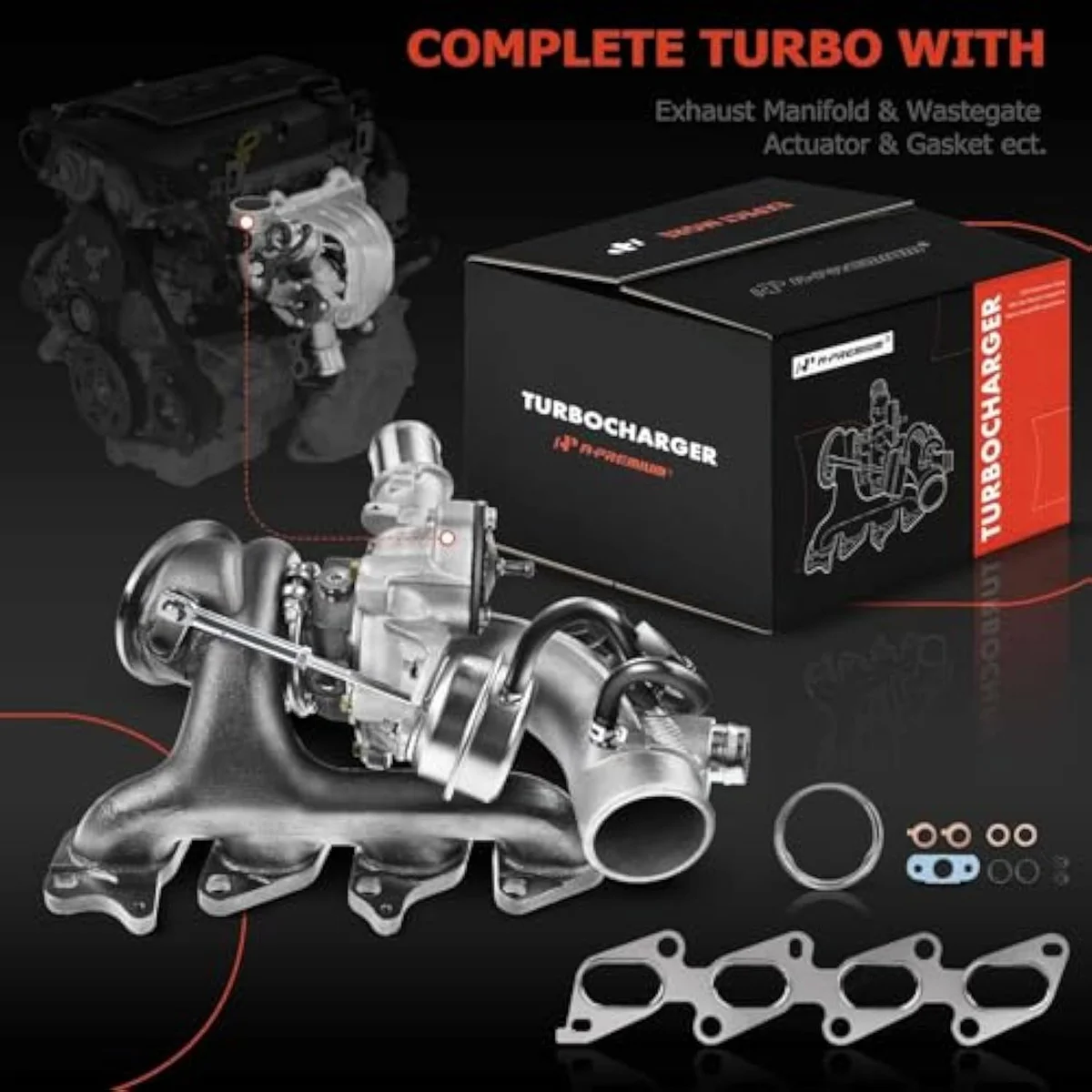 A-Premium Complete turbo + gasket kit — the documented top-pick Cruze 1.4L aftermarket replacement at $200-$300 with 12-month unlimited warranty.