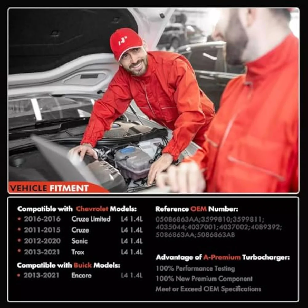 A-Premium Turbo Turbocharger and Complete Installation Kits Compatible with B…