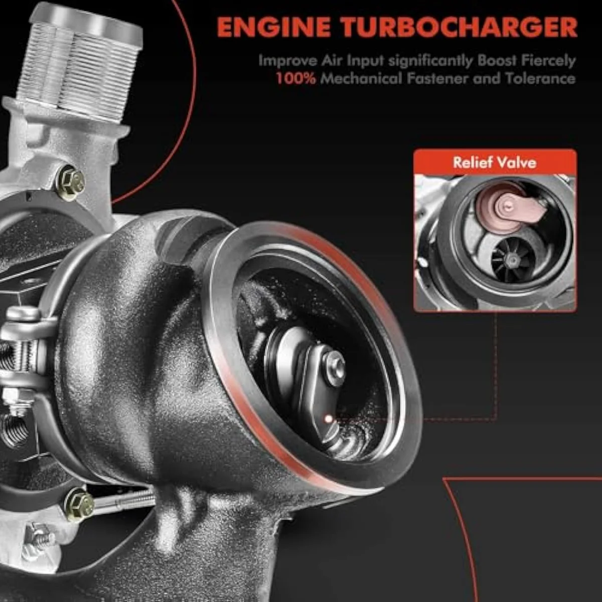 A-Premium 1.4L Cruze turbocharger SKU bundled with installation gasket kit and silicone hoses.