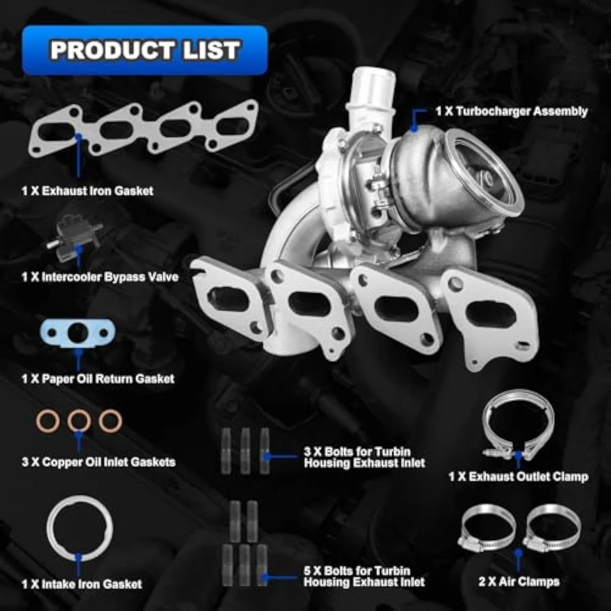 AUTOBABA 667-203 Turbo Turbocharger Kit with Gasket Compatible with 2011-2015…