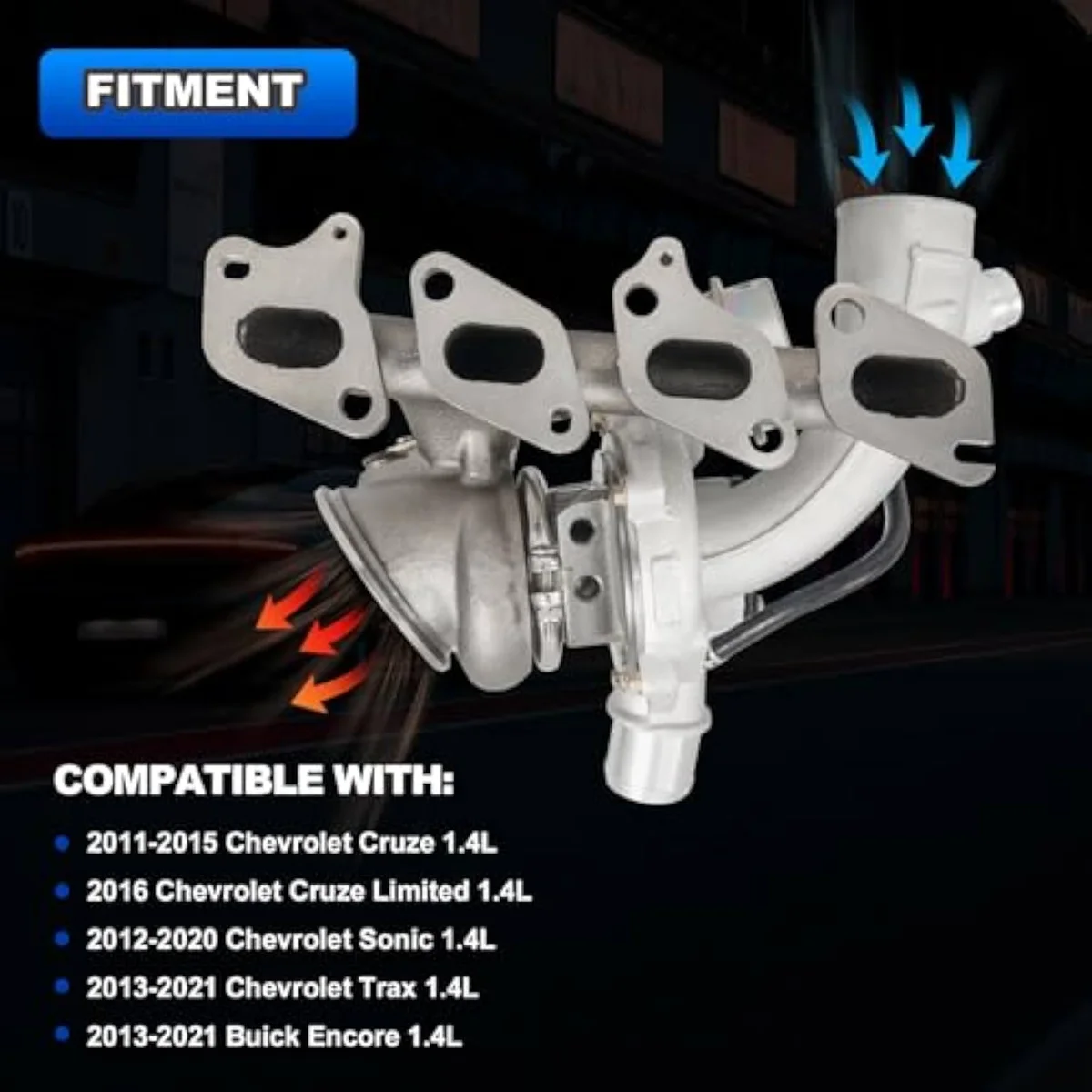 AUTOBABA 667-203 with gasket bundle — Cruze 1.4L LUV cross-reference with documented OE coverage across the Dorman 667-203 / GM 55565353 / Garrett 781504 chain.