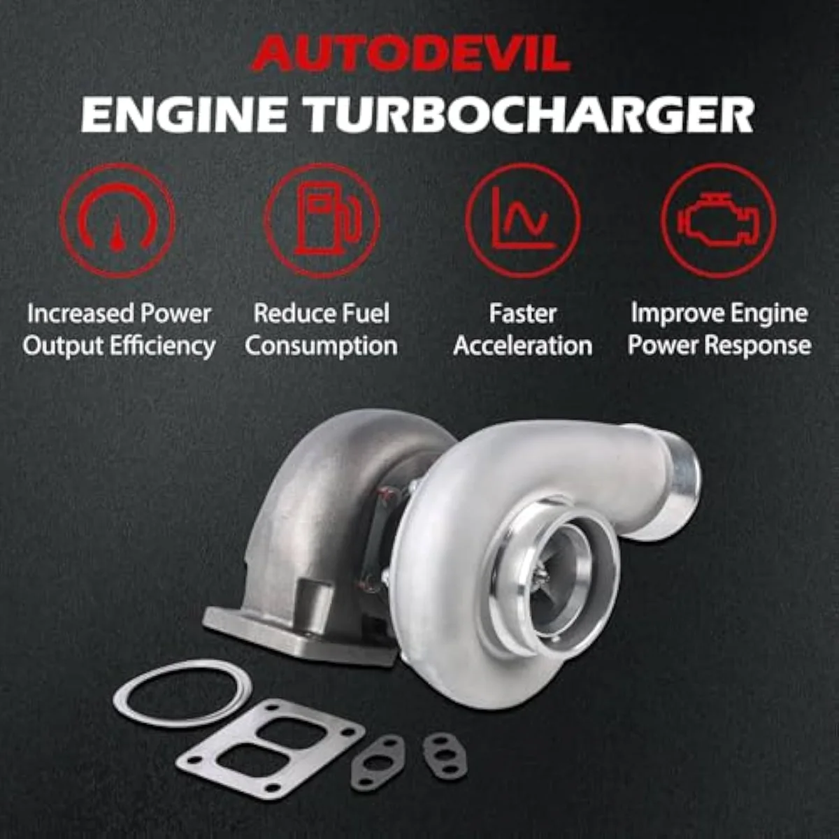 Autodevil GT45 T4 universal turbocharger compressor housing — the big-frame compressor side for V6 / V8 builds in the 4.0L-6.0L displacement envelope.