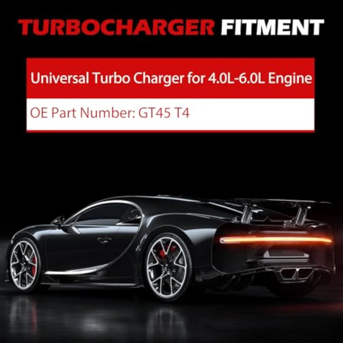 Autodevil GT45 Universal turbocharger — larger-frame format for 500-1,000 hp V6 / V8 aftermarket builds at $250-$500 budget tier.