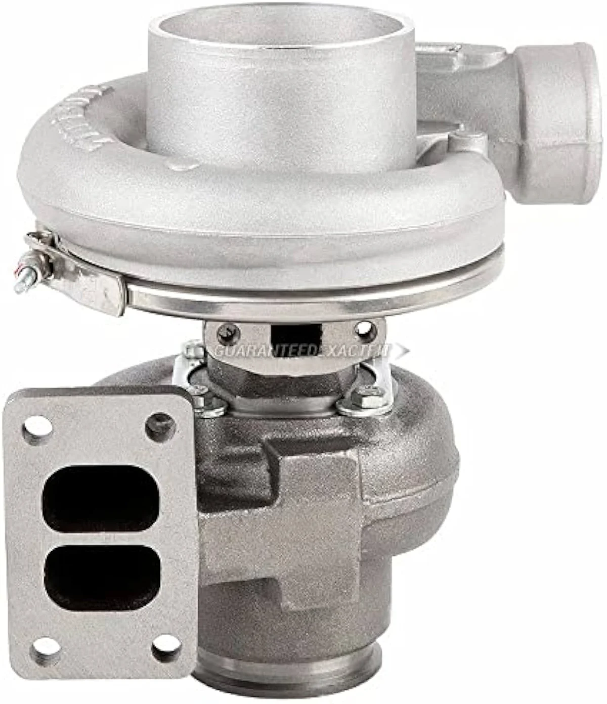 BuyAutoParts 40-30796AN HX35 — alternative angle showing the wastegate-actuator side that varies between industrial 6BT and Dodge Ram 5.9L pickup install bags.