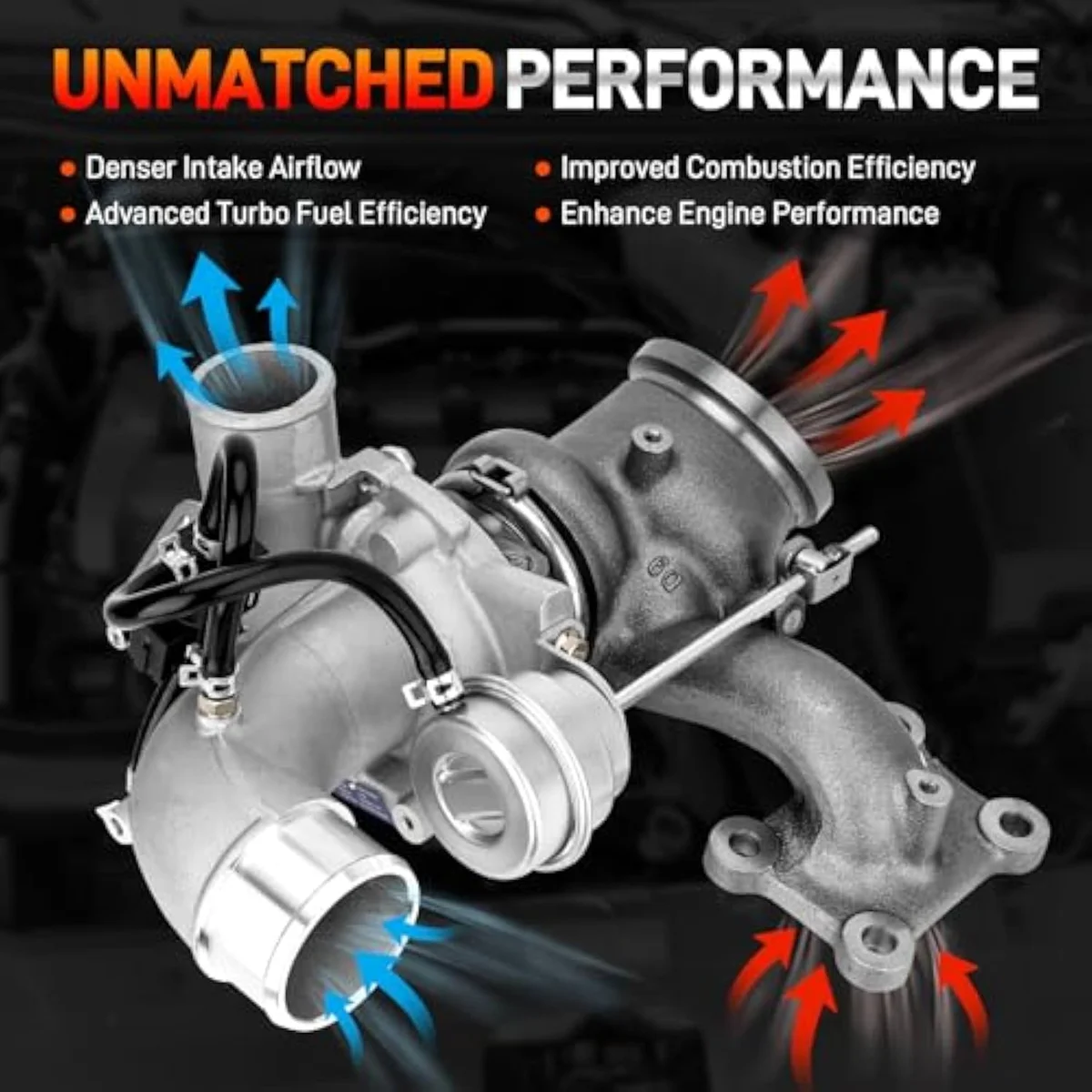 GDUKOP EcoBoost 2.0L turbocharger oil and coolant supply-line connection points — the routing geometry buyers should photograph before unbolting the failed unit.