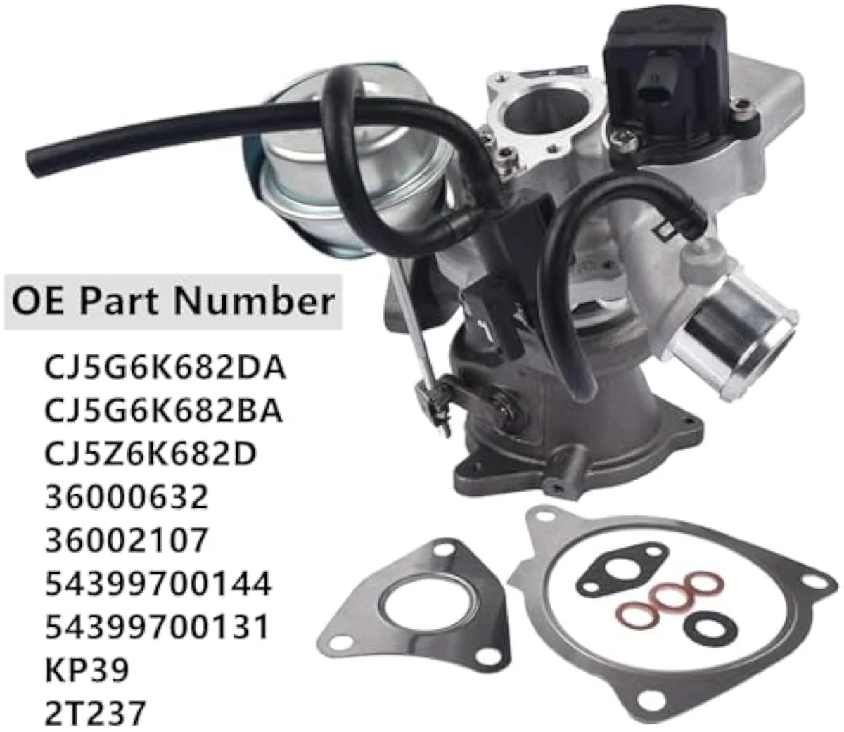 Ford EcoBoost 1.6L KP39 twin-scroll OEM turbocharger — the smaller-displacement twin-scroll OEM application on the high-volume EcoBoost install base.