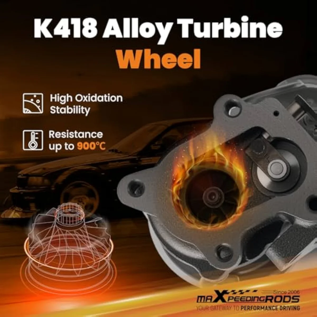 maXpeedingrods VZ21 RHB31 small-engine turbocharger — the IHI RHB31 frame for 500-600cc snowmobile, quad, motorcycle, ATV, and Kubota diesel applications.