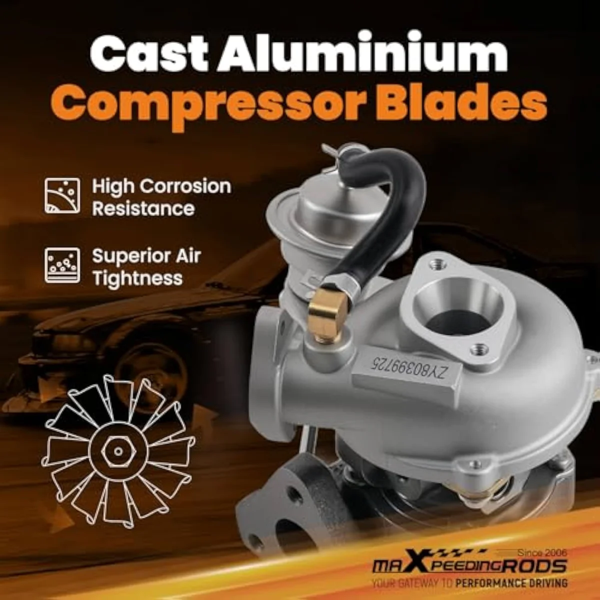 maXpeedingrods VZ21 RHB31 small-engine turbocharger bearing cartridge — the area that verified-buyer reports recommend disassembling and inspecting for shaft-play discipline before installation.
