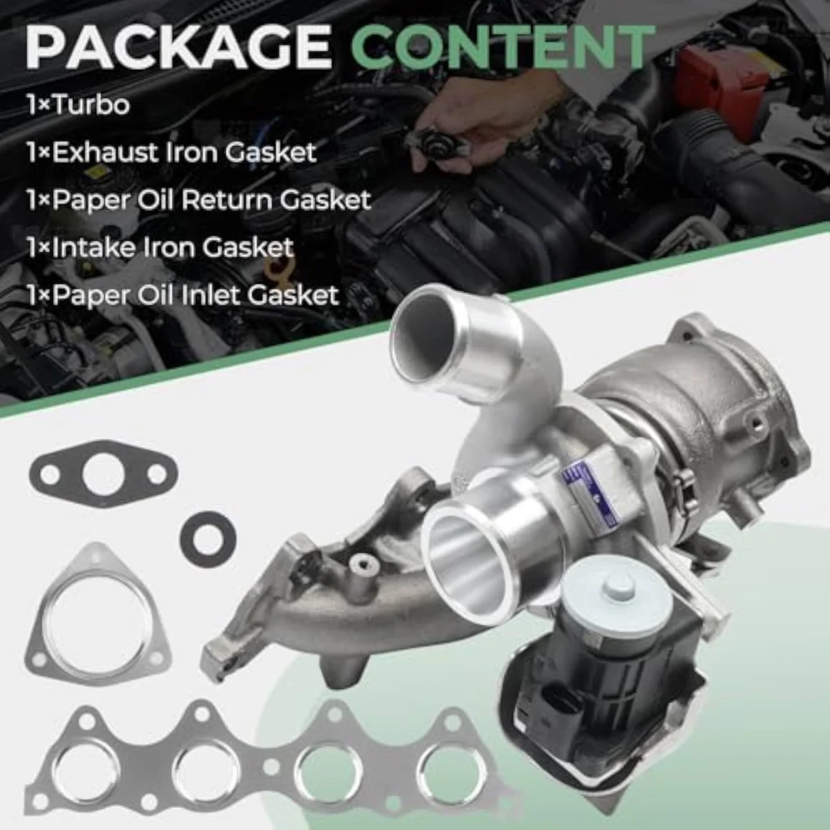 QBselecar 282312B760 turbocharger casting-stamp detail — the 28231-2B760 / 16399880016 Hyundai-internal area for fitment verification against the existing failed unit.