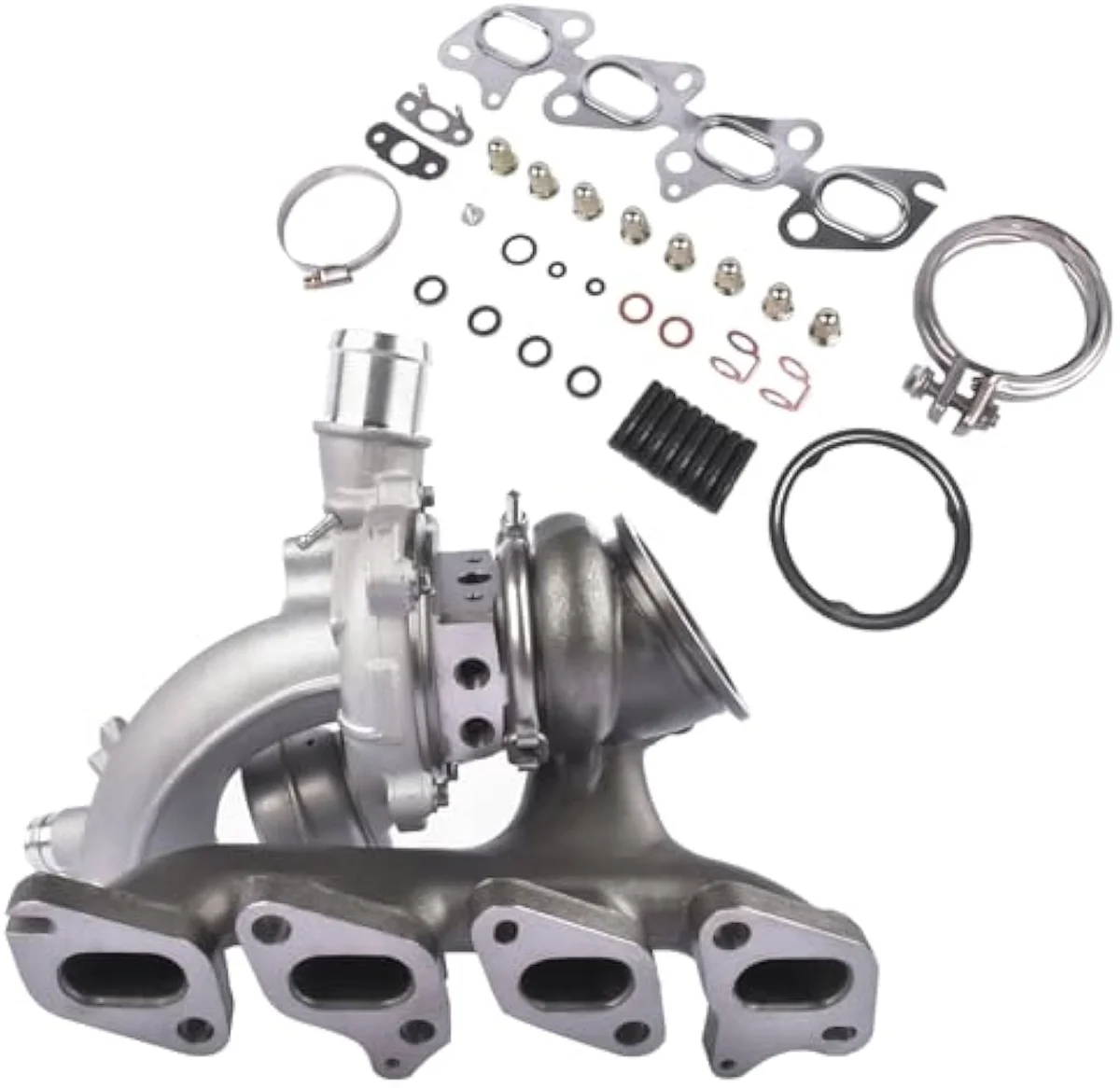 TEKKOAUTO 1.4L Cruze / Sonic / Trax / Encore 667-203 55565353 turbocharger kit with bundled gasket set and small-frame compressor housing.